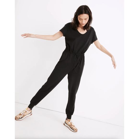 MADEWELL MWL Breeze Drawstring Jumpsuit Black Sz L {3A14} - Picture 1 of 9